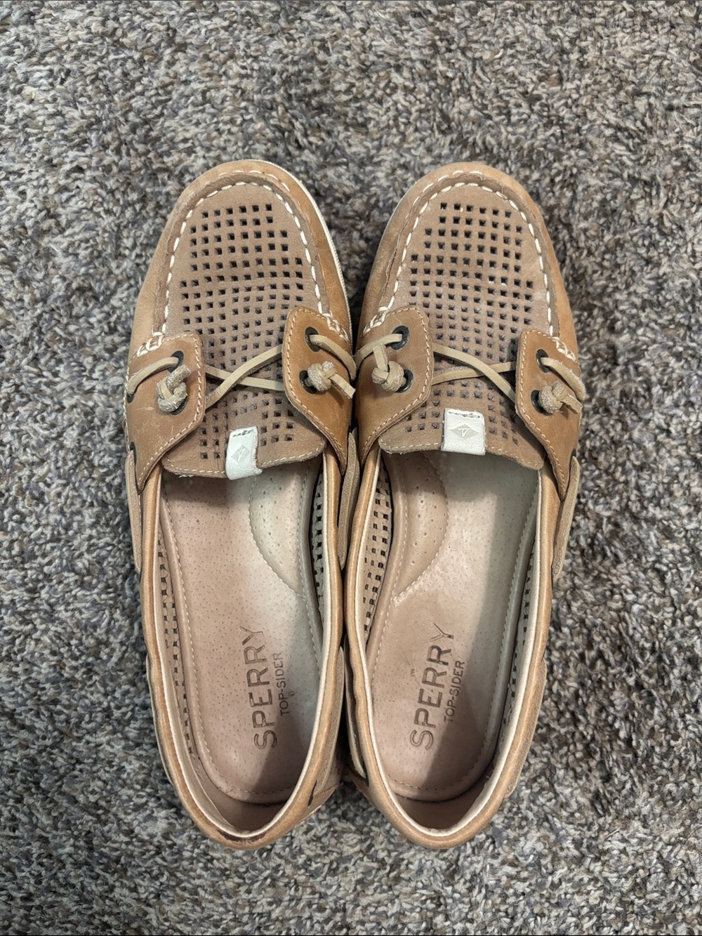 Sperry Perforated Leather Top Sider- Light Brown
